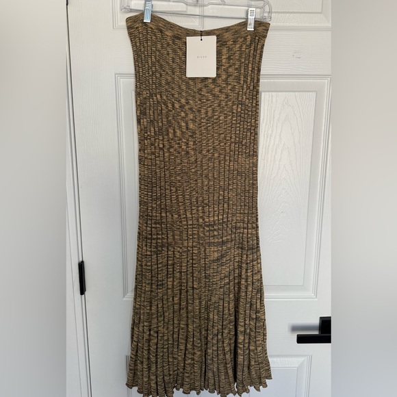 DISSH Sadie Olive Marle Knit Midi Skirt XXL - Picture 3 of 5